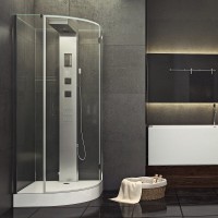 Душевая кабина Timo Armo Premium H-506-T-CH/C, 90 x 90 см, стекло прозрачное, профиль хром, стул