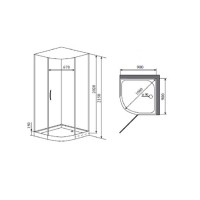 Душевая кабина Timo Armo Premium H-506-T-CH/C, 90 x 90 см, стекло прозрачное, профиль хром, стул