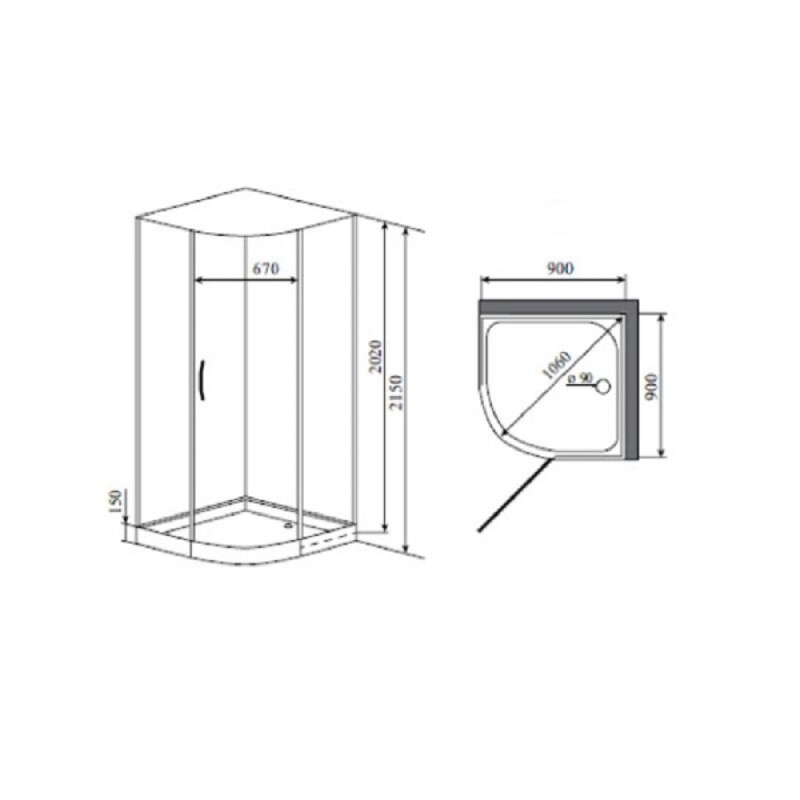 Душевая кабина Timo Armo Premium H-506-T-CH/C, 90 x 90 см, стекло прозрачное, профиль хром, стул