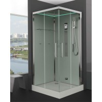 Душевая кабина Timo Premium H-516, 100 x 100 см, c крышей, средний поддон, с гидромассажем, стекла прозрачное, профиль хром