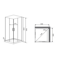 Душевая кабина Timo Premium H-516, 100 x 100 см, c крышей, средний поддон, с гидромассажем, стекла прозрачное, профиль хром