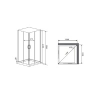 Душевая кабина Timo Premium Nura H-516-T-CH/C, 100 x 100 см, стекло прозрачное, профиль хром, стул