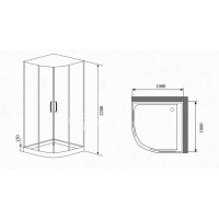 Душевая кабина Timo Premium Impi H-517, 100 x 100 см, стекло прозрачное, профиль хром