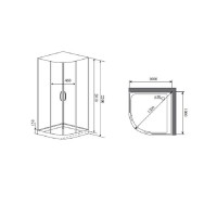 Душевая кабина Timo Premium Impi H-517-T-CH/C, 100 x 100 см, стекло прозрачное, профиль хром, стул