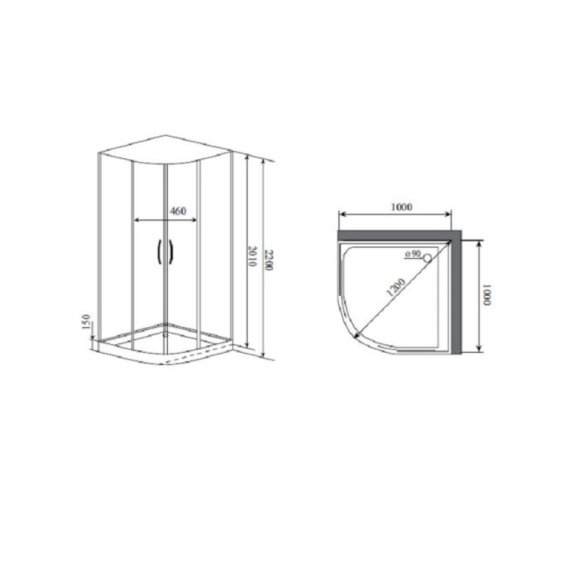 Душевая кабина Timo Premium Impi H-517-T-CH/C, 100 x 100 см, стекло прозрачное, профиль хром, стул