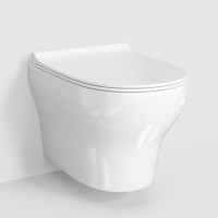 Подвесной унитаз WasserKRAFT Berkel H001.E034, безободковый, с сиденьем микролифт, цвет белый