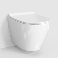 Подвесной унитаз WasserKRAFT Mindel H002.E034, безободковый, с сиденьем микролифт, цвет белый
