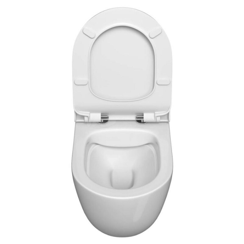 Подвесной унитаз WasserKRAFT Mindel H002.E034, безободковый, с сиденьем микролифт, цвет белый