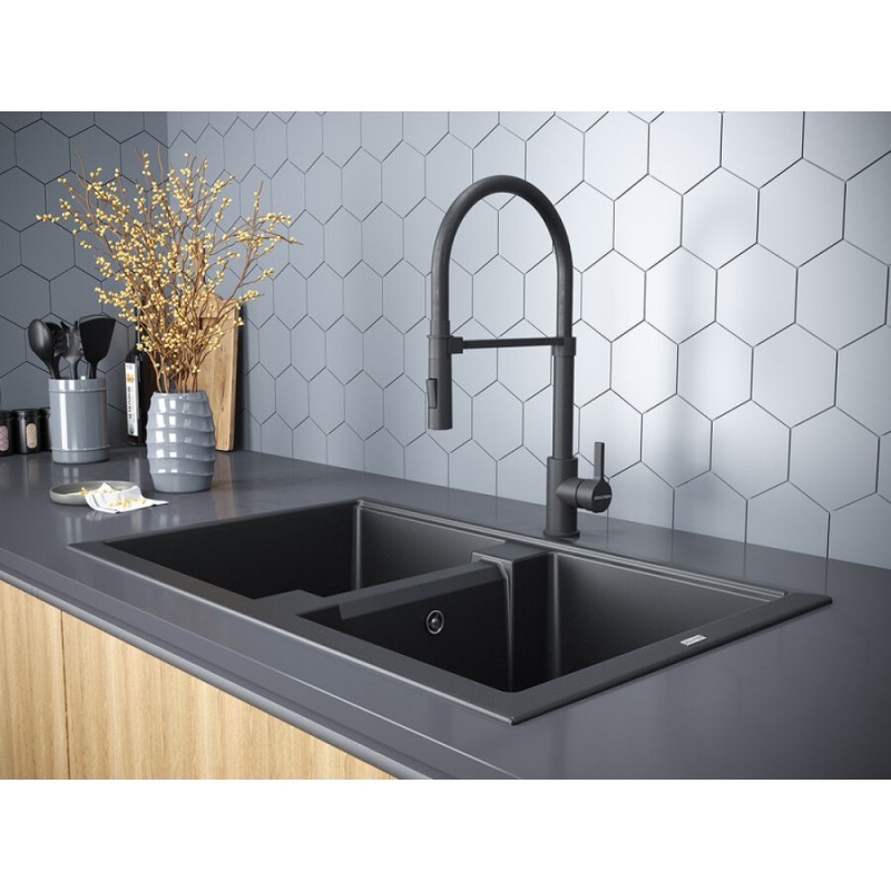 Смеситель Paulmark Halt Ha214021-AN для кухонной мойки, антрацит