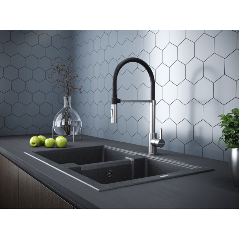 Смеситель Paulmark Halt Ha214021-BS для кухонной мойки, брашированная сталь
