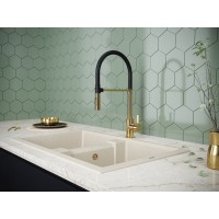 Смеситель Paulmark Halt Ha214021-G для кухонной мойки, золото
