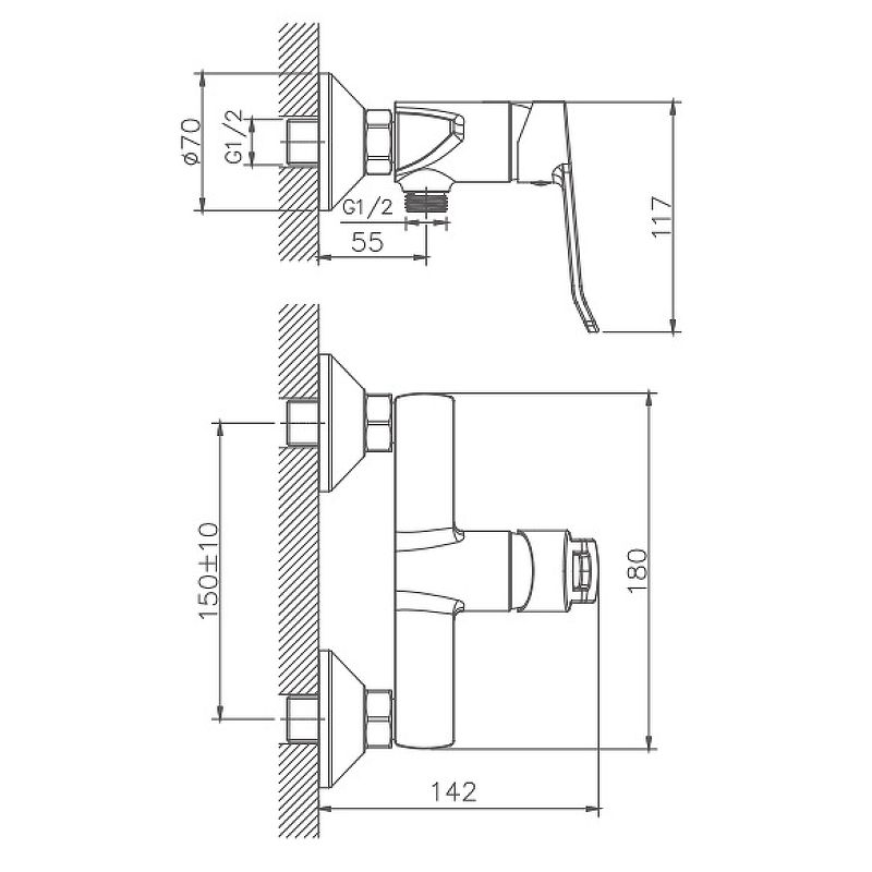 Гигиенический душ со смесителем Haiba HB55556, хром