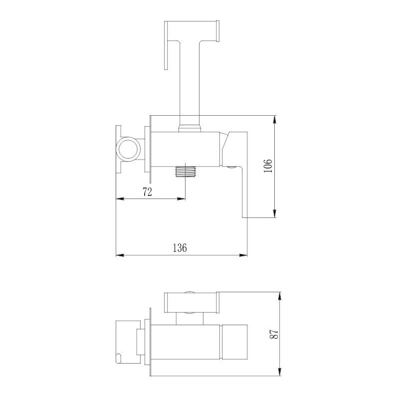 Гигиенический душ со смесителем Haiba HB5511-4, бронза