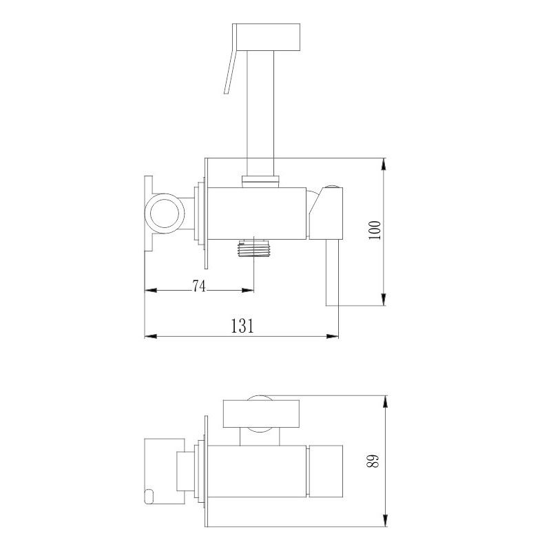 Гигиенический душ со смесителем Haiba HB5512-4, бронза