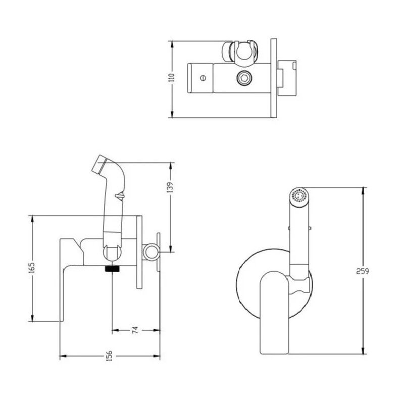 Гигиенический душ со смесителем Haiba HB55505, хром