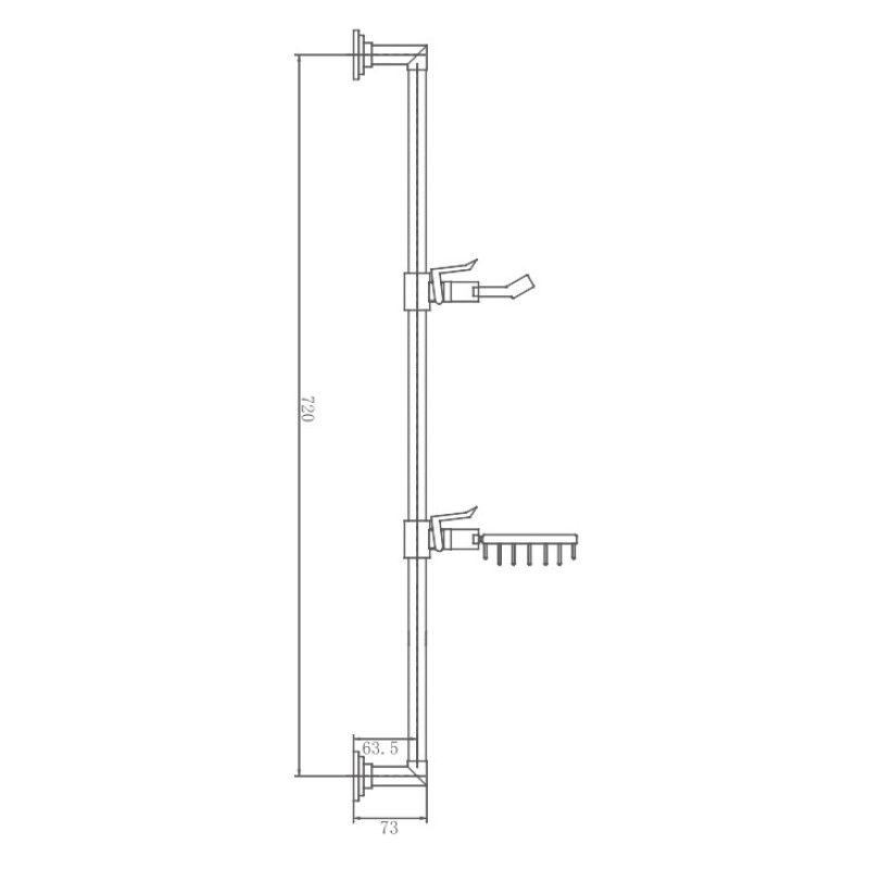 Душевая штанга Haiba HB8009, хром