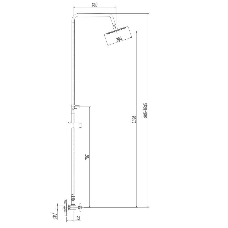 Душевая система Haiba HB24808, сталь