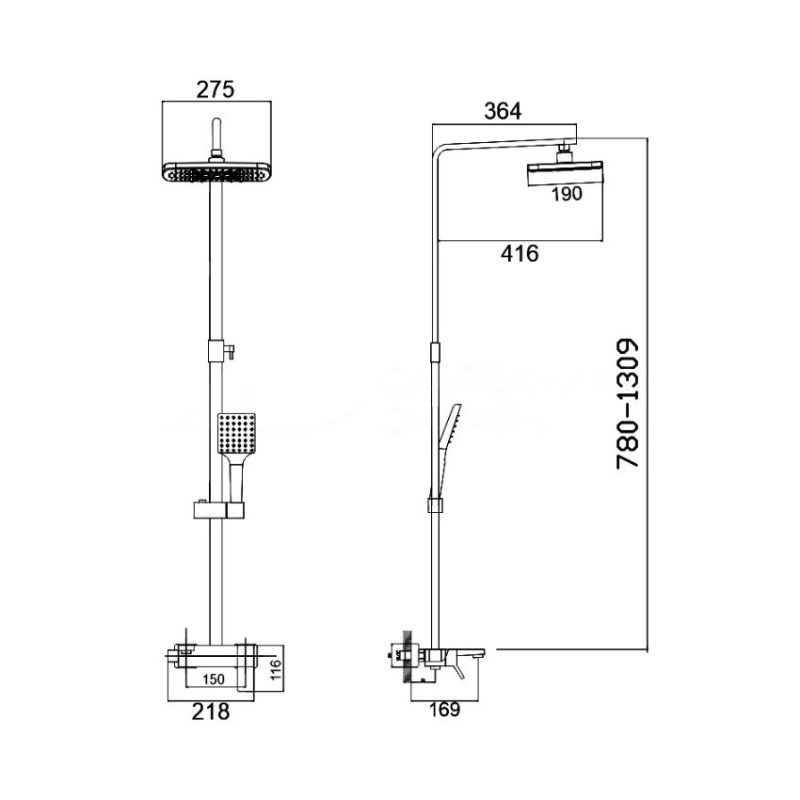 Душевая система Haiba HB24818-7, черный