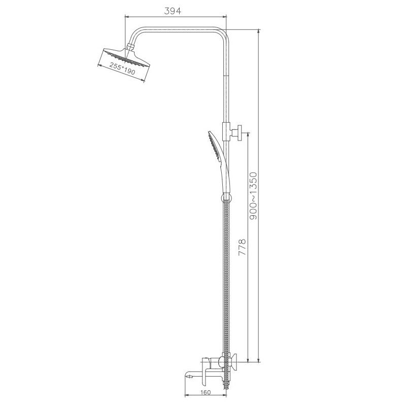 Душевая система Haiba HB24805-8, белый