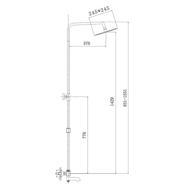 Душевая система с термостатом Haiba HB2422, хром