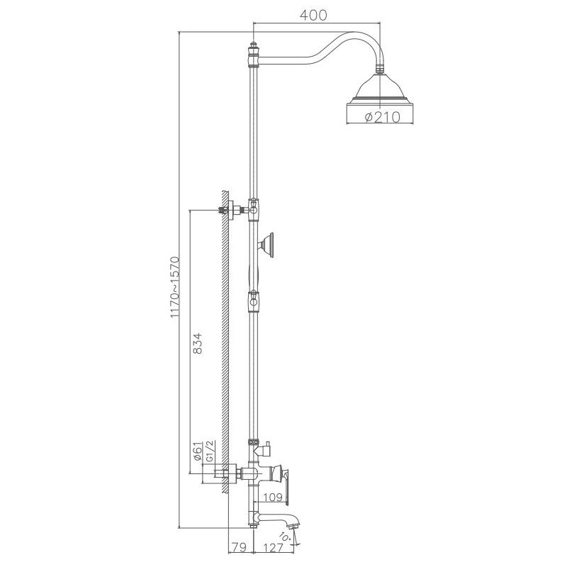 Душевая система Haiba HB24181-5, золото