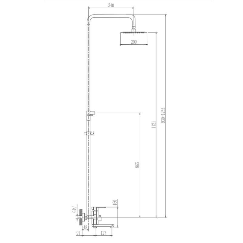 Душевая система Haiba HB24806, сталь