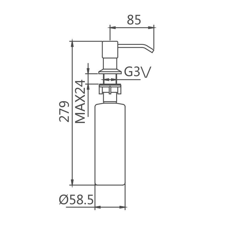 Дозатор для кухонной мойки Haiba HB403, хром