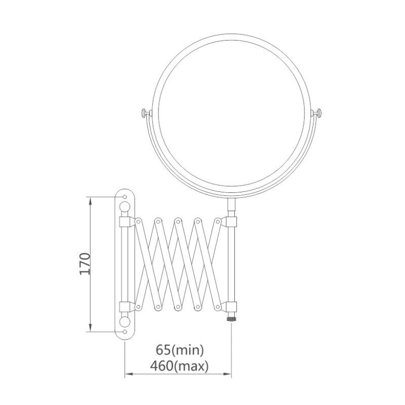 Зеркало косметическое Haiba HB6406, с увеличением, Хром