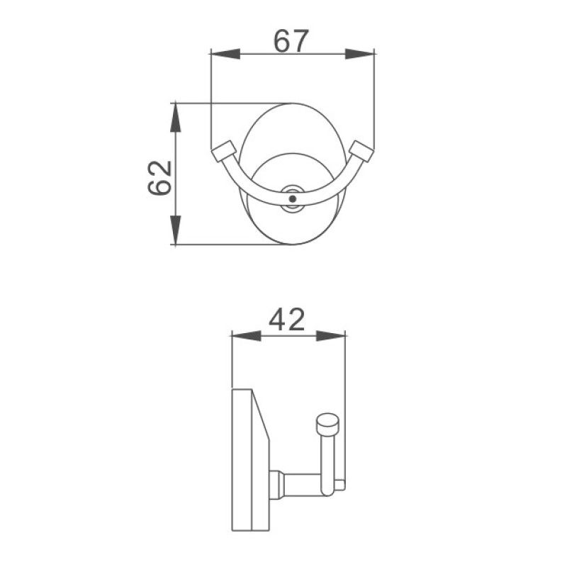 Крючок для ванной комнаты Haiba HB1605-2, хром