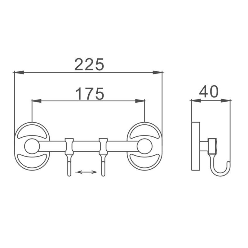 Планка с крючками для полотенец Haiba HB1915-2, хром