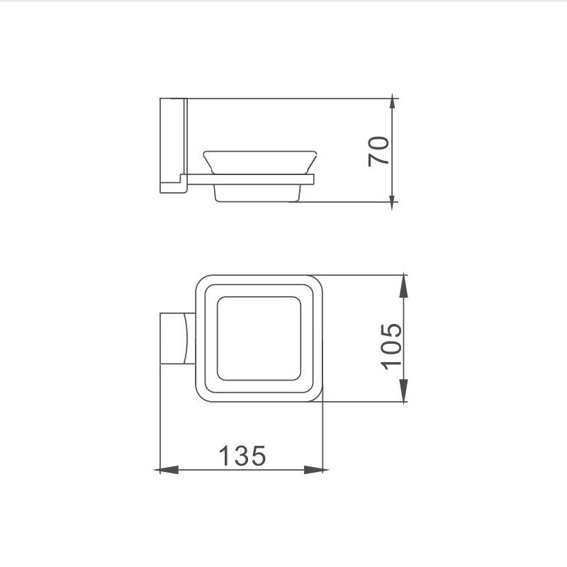 Мыльница Haiba HB8802, хром