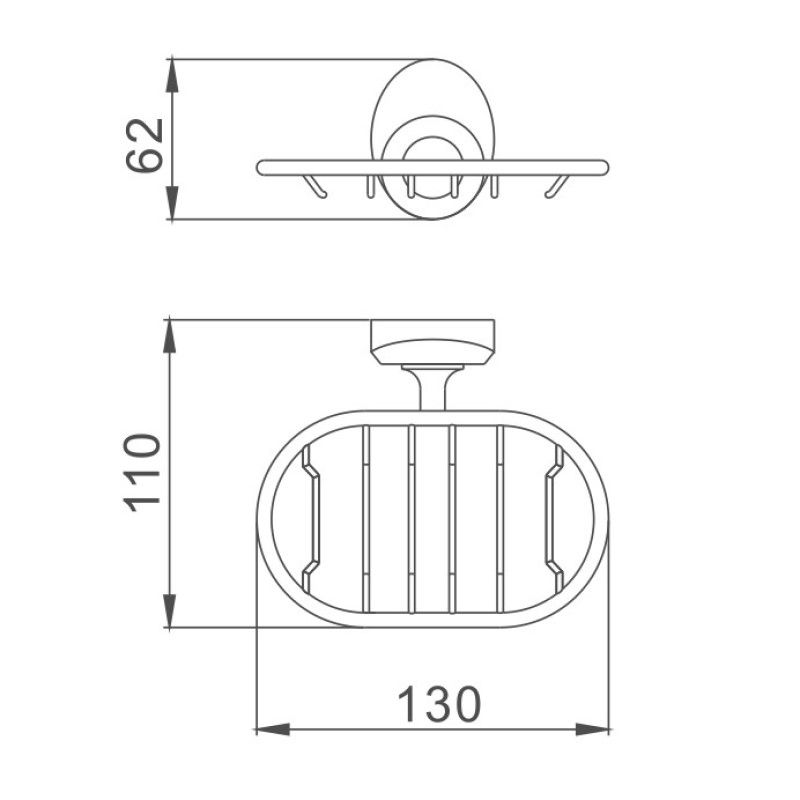 Мыльница Haiba HB1602-1, хром