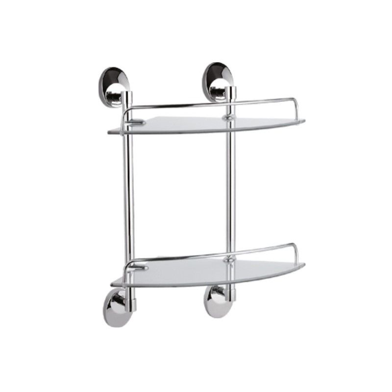 Полка стеклянная угловая Haiba HB1607-2, хром