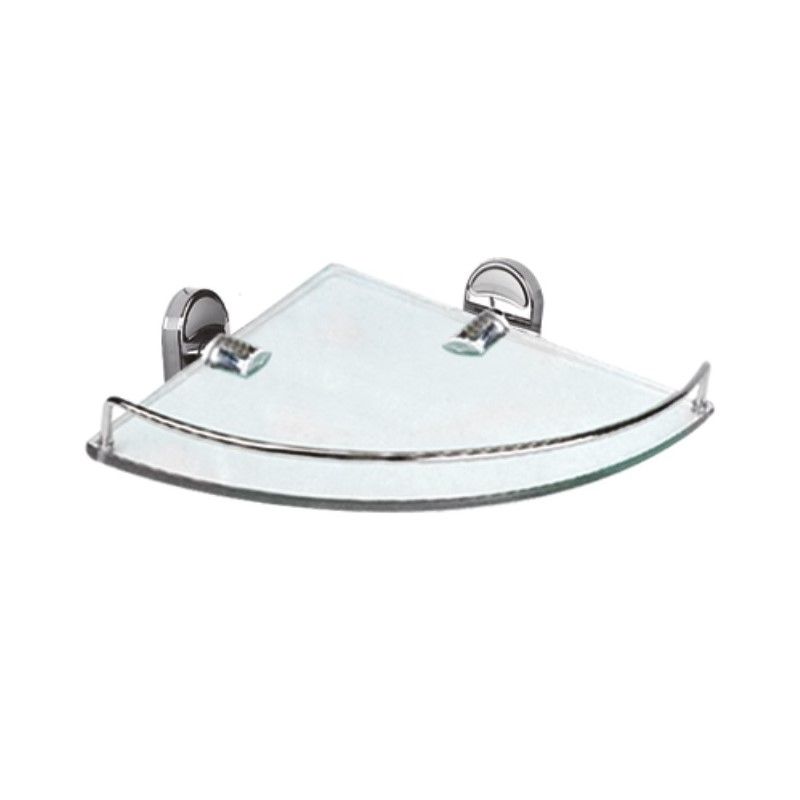 Полка стеклянная угловая Haiba HB1921-1, хром