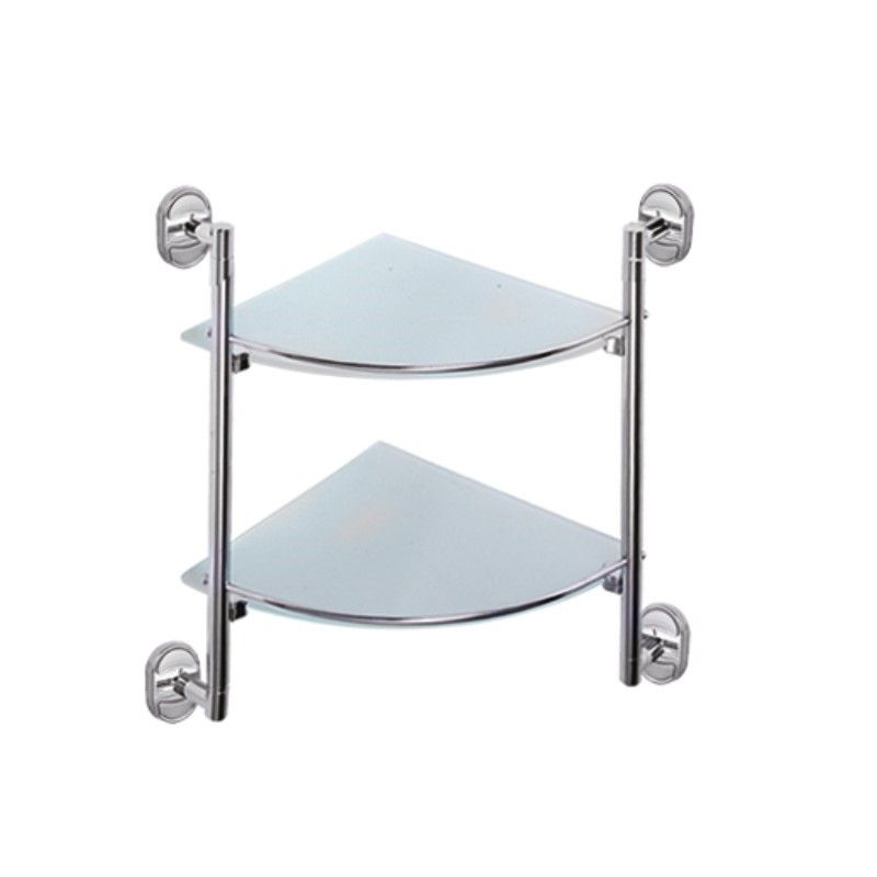 Полка стеклянная угловая Haiba HB1907-2, хром