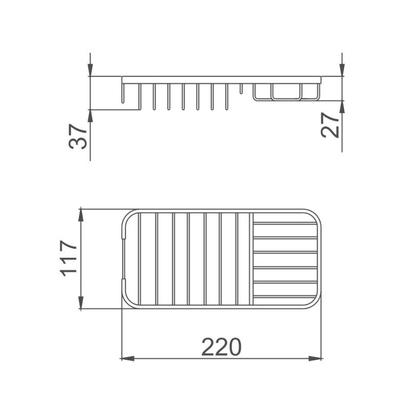 Полка металлическая Haiba HB337, хром