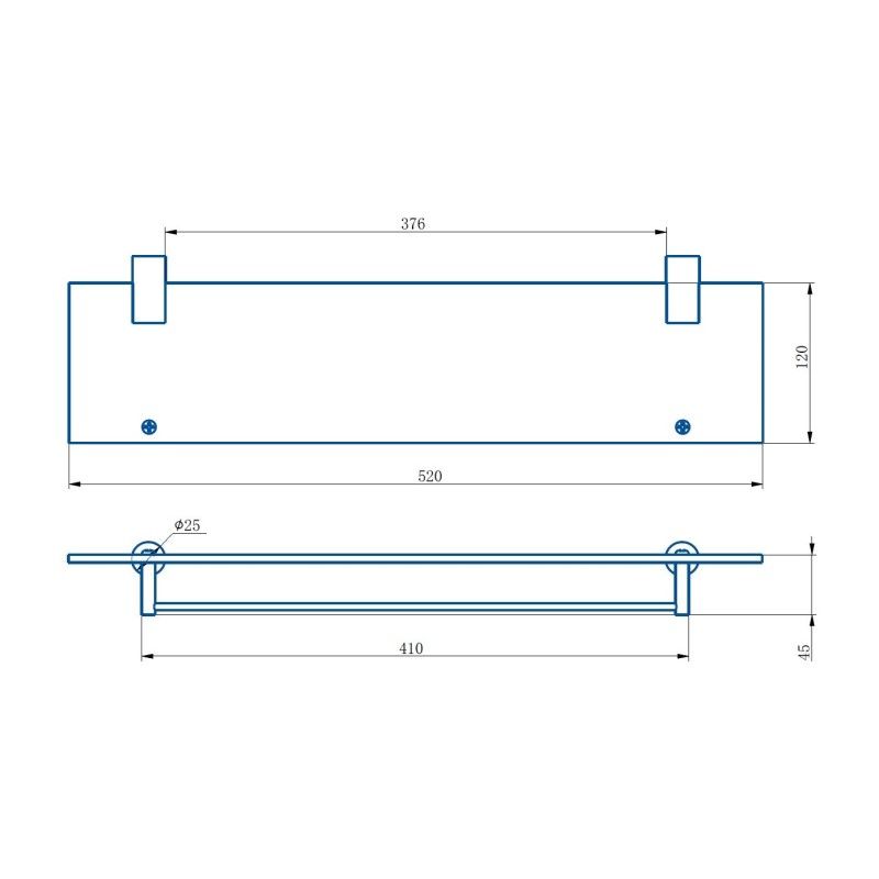 Полка стеклянная Haiba HB8407-7, черный