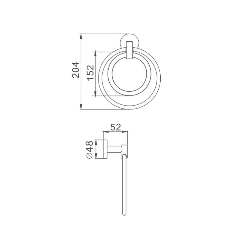 Полотенцедержатель Haiba HB1704-1, хром