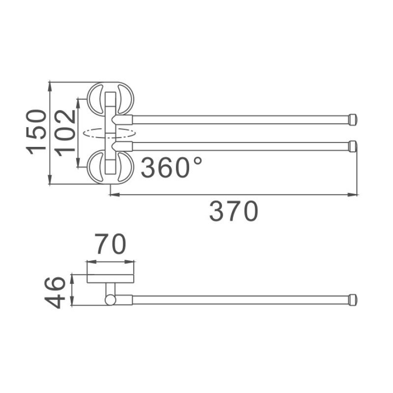 Полотенцедержатель Haiba HB1912, хром