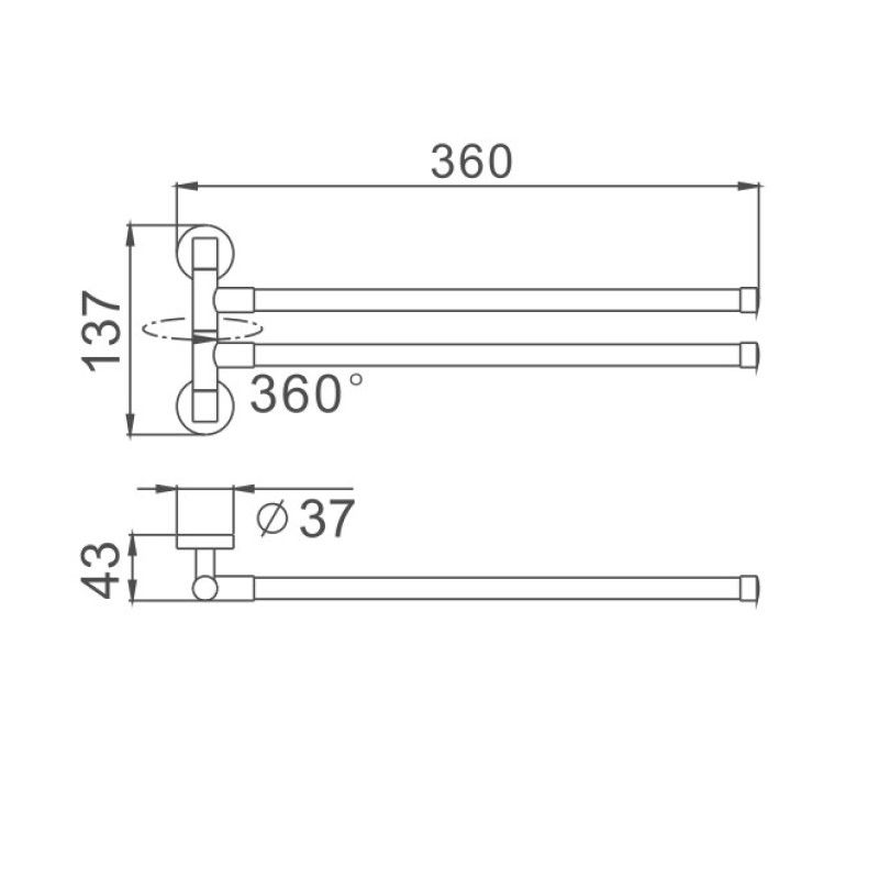 Полотенцедержатель Haiba HB112, хром