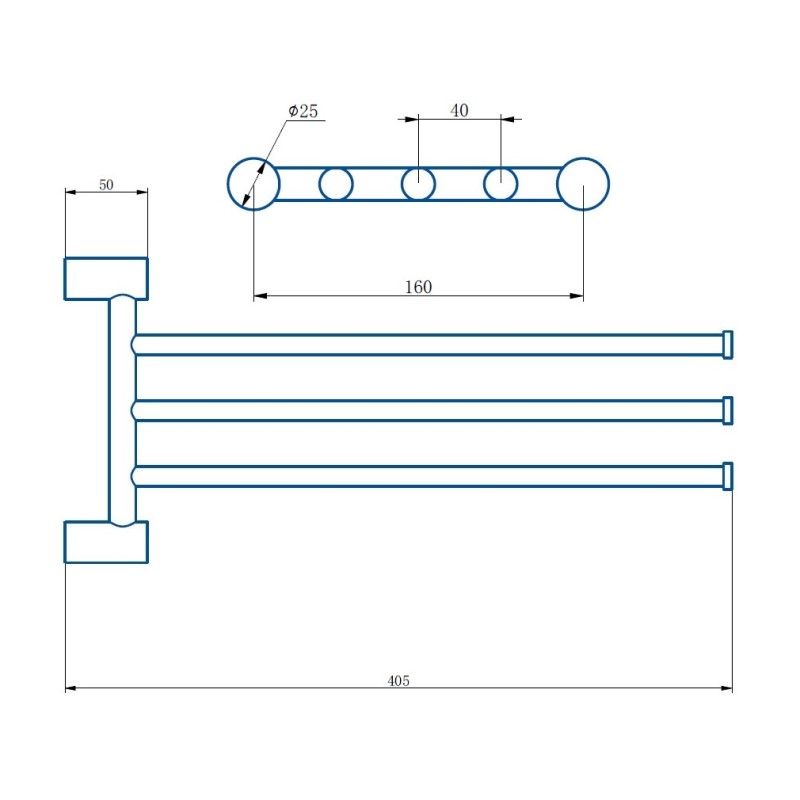 Полотенцедержатель Haiba HB8413-4, бронза