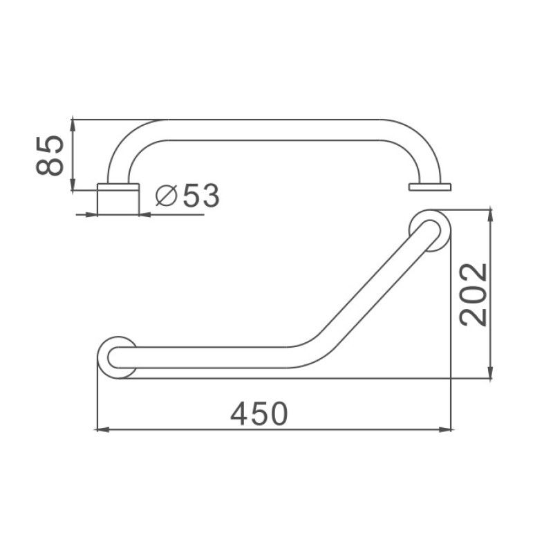 Поручень для ванной Haiba HB1717, хром