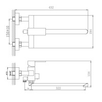 Смеситель для ванны Haiba HB22803, сталь