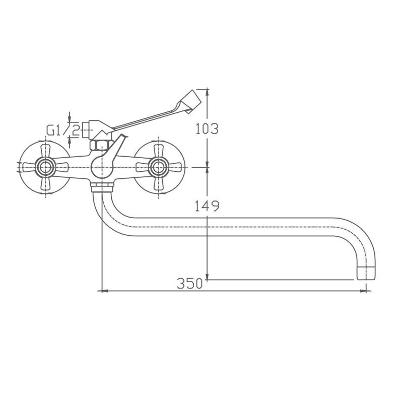 Смеситель для ванны Haiba HB2618, хром