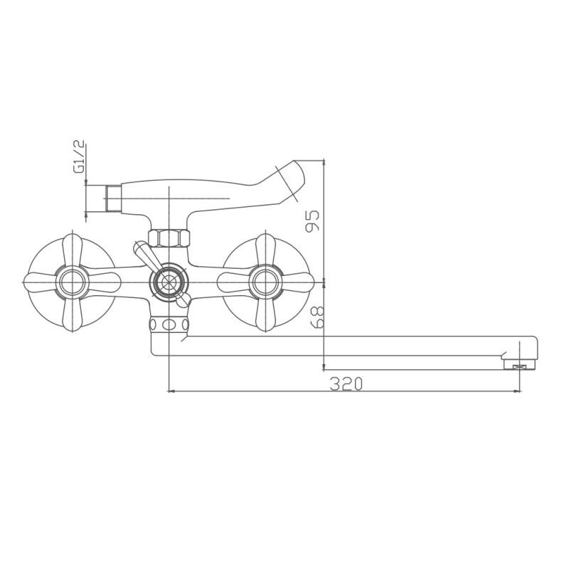 Смеситель для ванны Haiba HB2125, хром