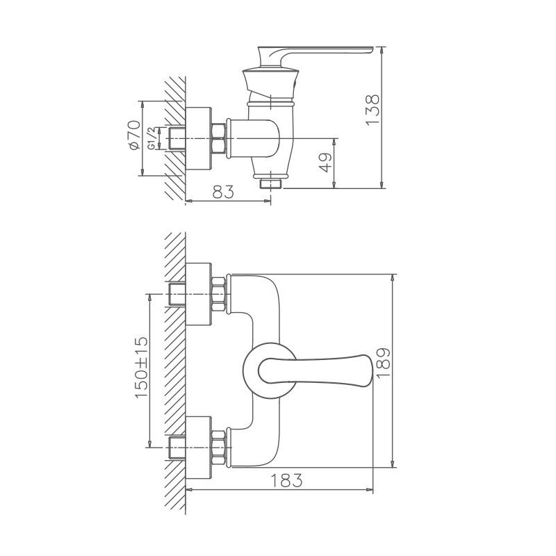 Смеситель для душа Haiba HB20181, хром