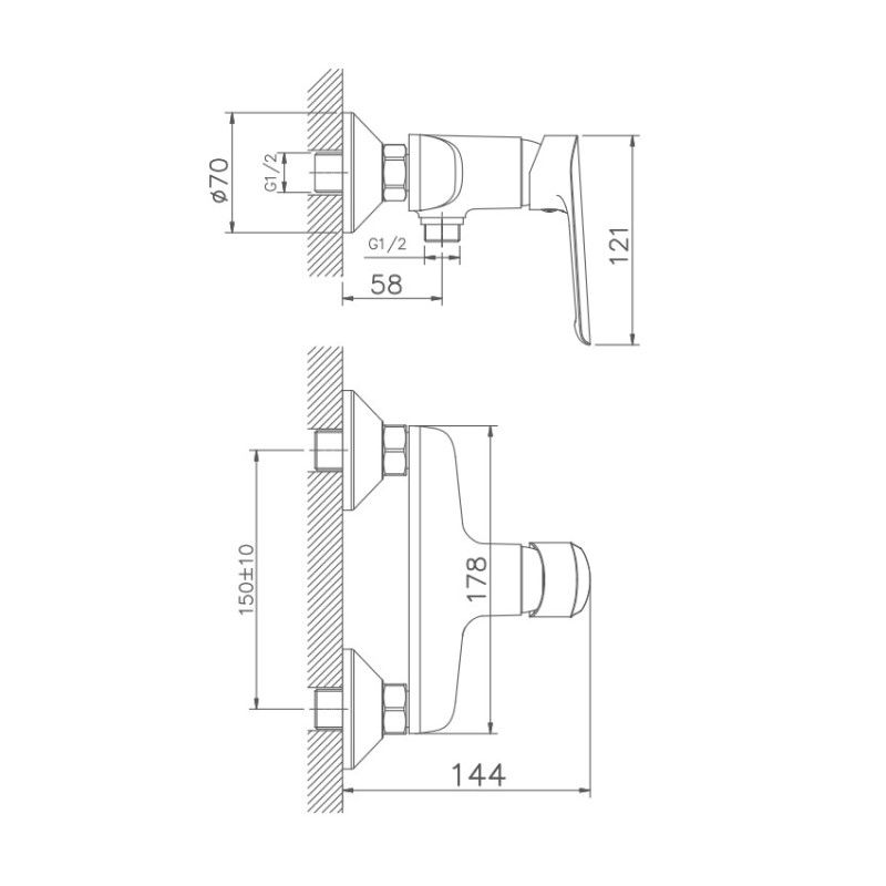 Смеситель для душа Haiba HB20198, хром