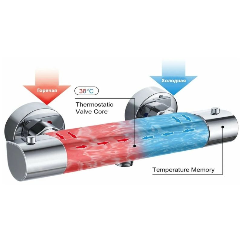 Смеситель для душа термостатический Haiba HB20809, хром
