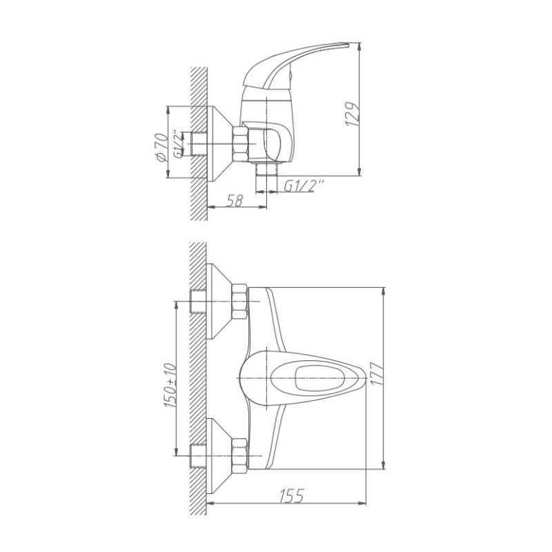 Смеситель для душа Haiba HB2003, хром