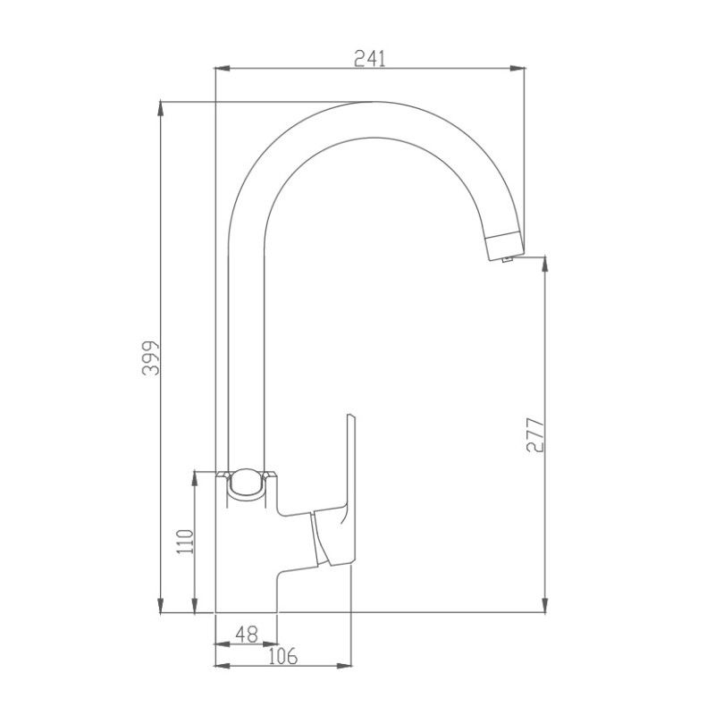 Смеситель для кухни Haiba HB76856, хром